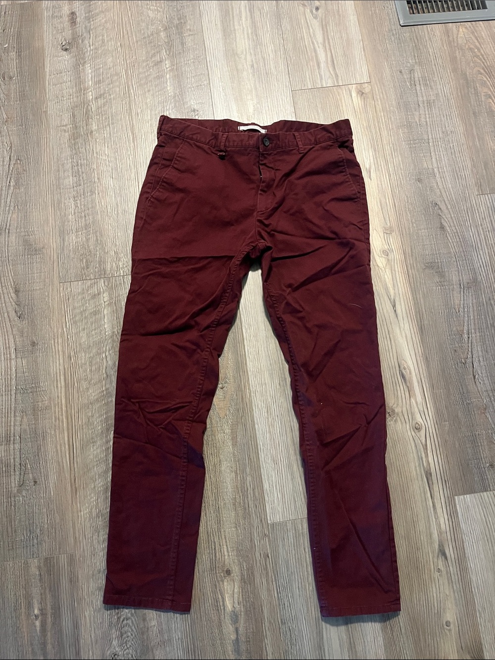 Men's Slim Chino Pants - Burgundy
